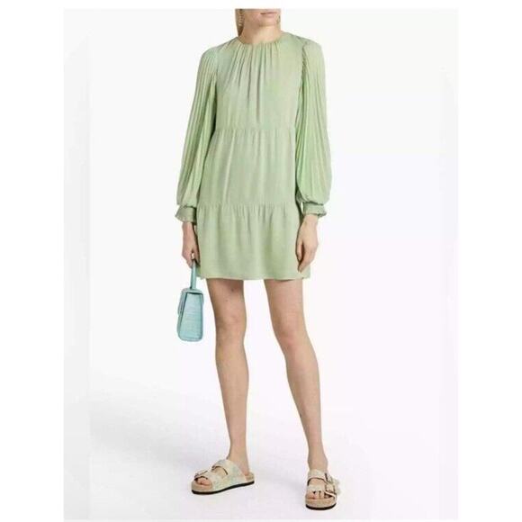 ALICE + OLIVIA Antonette Pleated Long Sleeve Dress Size S NWT - Picture 4 of 14